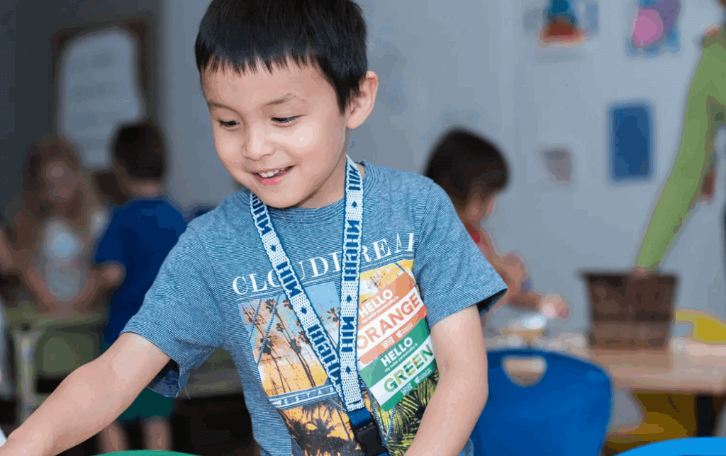 child playing indoors